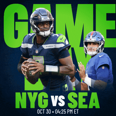 a poster for a nyg vs sea game