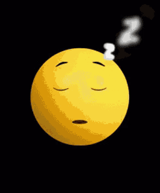a sleeping smiley face with a smoke coming out of it 's nose
