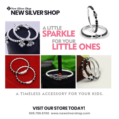 an advertisement for the new silver shop shows a variety of bracelets and rings