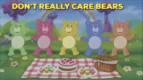 Dont Really Care Bears Bully GIF - Dont Really Care Bears Bully Push GIFs