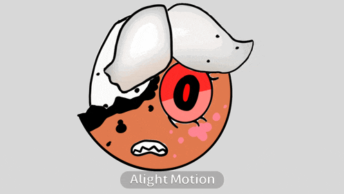 a cartoon character with a red eye and the words alight motion below