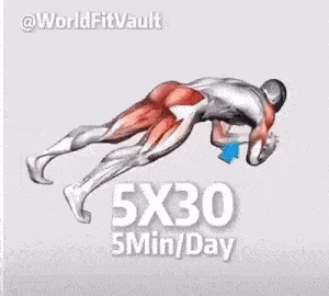 a 3d rendering of a man doing a 5x30 exercise .