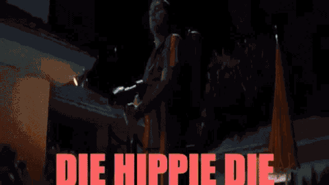 a poster for die hippie die shows a woman in a pool