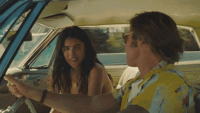 Once Upon Hollywood Driving GIF - Once Upon Hollywood Driving Chilling GIFs