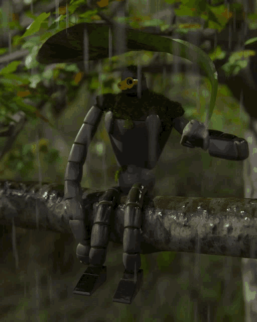 Robot In The Rain Tree GIF - Robot In The Rain Tree Robot GIFs