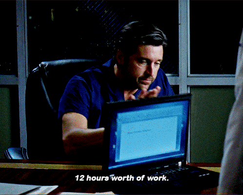 Greys Anatomy Derek Shepherd GIF - Greys Anatomy Derek Shepherd 12 Hours Worth Of Work GIFs