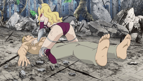 a cartoon of a woman laying on a man 's chest