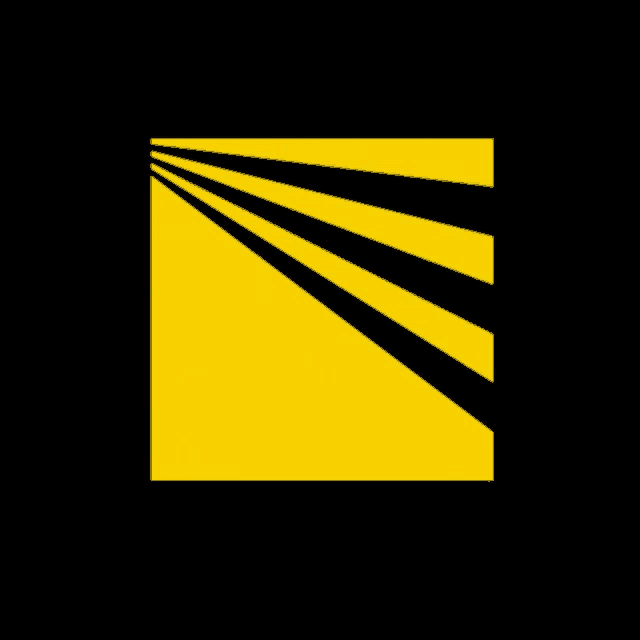 a yellow square with three black stripes on it