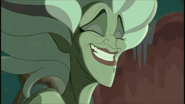 a close up of a cartoon character with a big smile