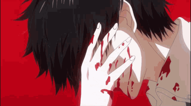 a man with blood coming out of his face