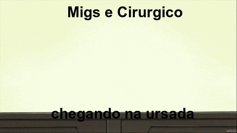 a picture of two anime characters with the words migs e cirurgico