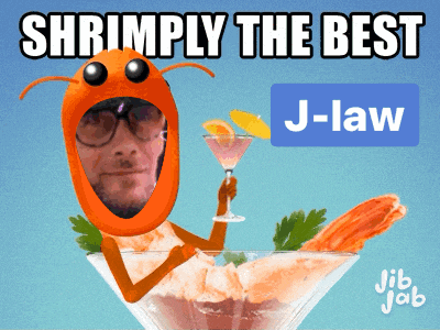 a man in a shrimp costume is holding a martini in a bowl of shrimp