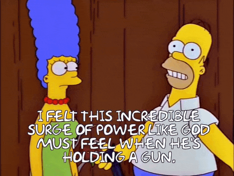 a cartoon of homer simpson and marge simpson saying i felt this incredible surge of power
