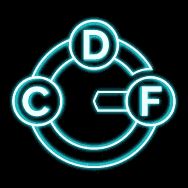 a glowing circle with the letter l in the middle