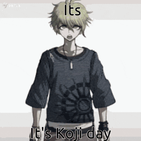 a boy is standing in front of a white background wearing a striped shirt and a necklace .