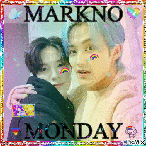 a picture of two boys with the words markno monday on the bottom