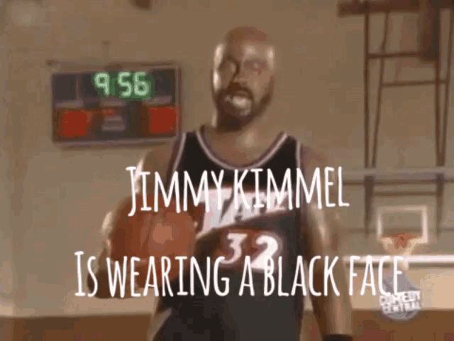 jimmy kimmel is wearing a black face