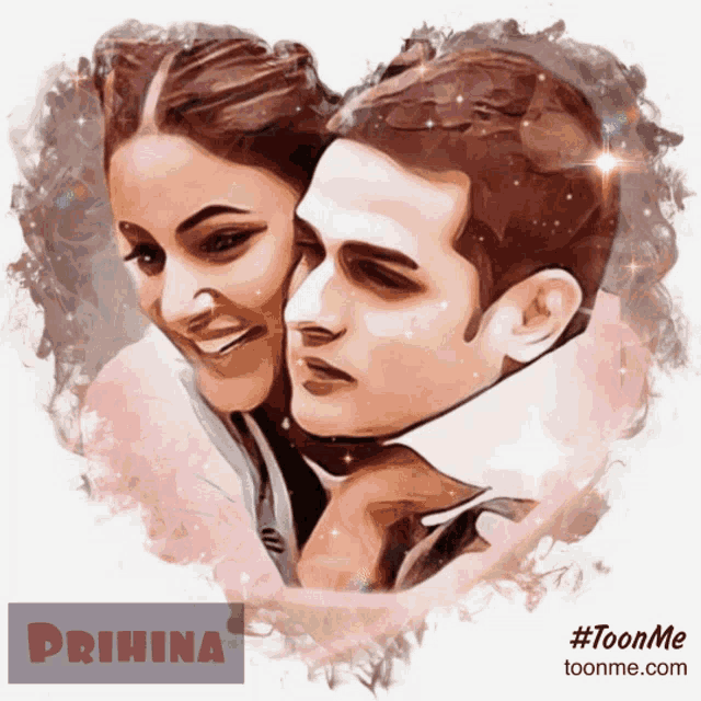a drawing of a man and a woman with the name drhina on it