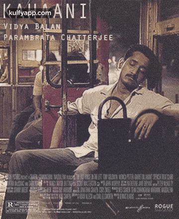 a poster for a movie with a man sleeping on the bus
