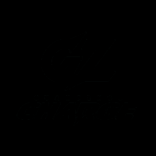 a white g on a black background with a lightning bolt