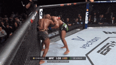 a ufc match between edwards and usman is going on