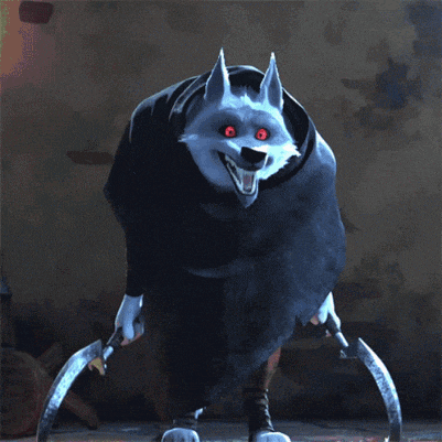 a cartoon character with red eyes is wearing a hoodie