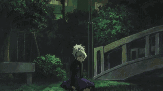 a person in a purple skirt is looking at something