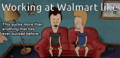 Working At Walmart Beavis And Butthead GIF - Working At Walmart Beavis And Butthead This Sucks More Than Anything Ever Sucked Before GIFs