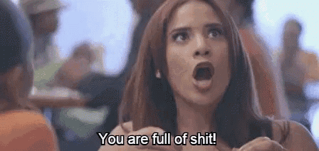 a woman is screaming at someone and saying `` you are full of shit ! ''