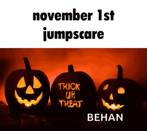 three pumpkins that say trick or treat are sitting next to each other