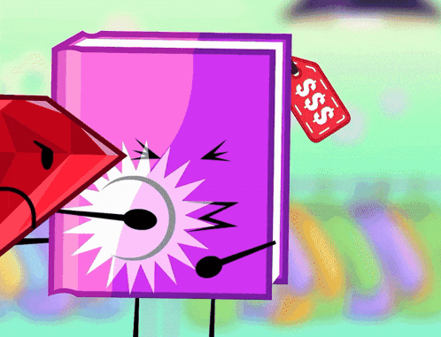 a cartoon drawing of a book with a price tag that says $ 5