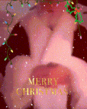 a merry christmas greeting card with a person 's face and christmas lights
