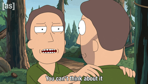 a cartoon says you can 't think about it on the screen