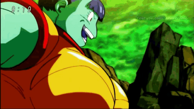 a cartoon character with the time of 9:19