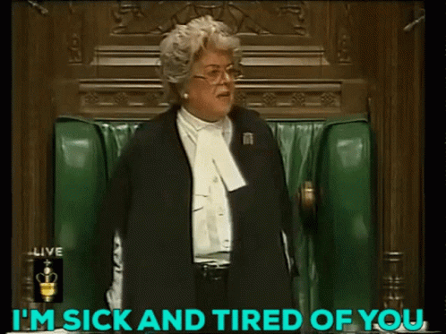 Betty Boothroyd Speaker House Of Commons GIF - Betty Boothroyd Speaker House Of Commons Sick And Tired GIFs