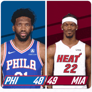 Philadelphia 76ers (48) Vs. Miami Heat (49) Third-fourth Period Break GIF - Nba Basketball Nba 2021 GIFs