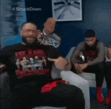 Sami Zayn Roman Reigns Backstage Effect GIF