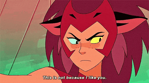 a cartoon character from she ra and the princesses of power is saying `` this is not because i like you '' .
