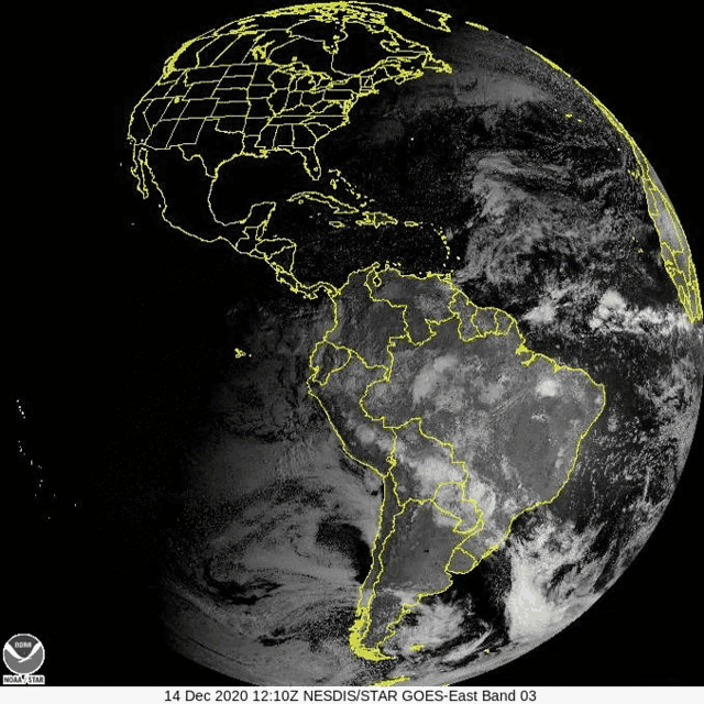 a satellite image of the earth taken on december 14