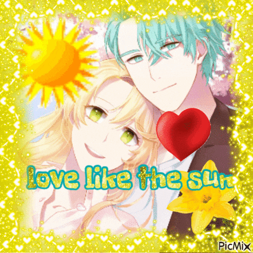 a picture of a boy and a girl with the words love like the sun