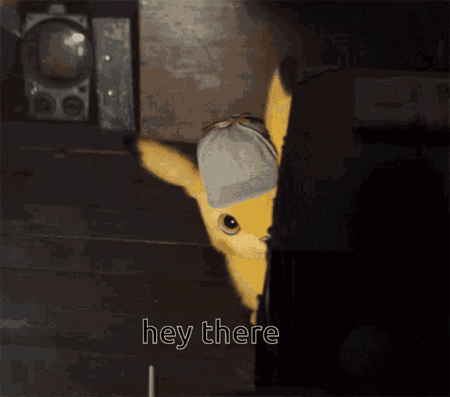 a picture of a stuffed animal with the words hey there written below it