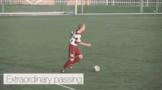 soccer players on a field with the words extraordinary passing behind them