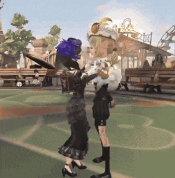a man and a woman are dancing in a video game