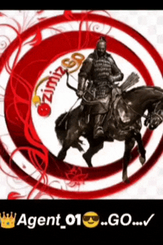 a statue of a man riding a horse in a red circle with agent 01 go written on it