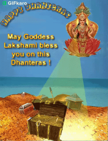 May Goddess Lakshami Bless You On This Dhanteras Gifkaro GIF - May Goddess Lakshami Bless You On This Dhanteras Gifkaro Happy Dhanteras GIFs