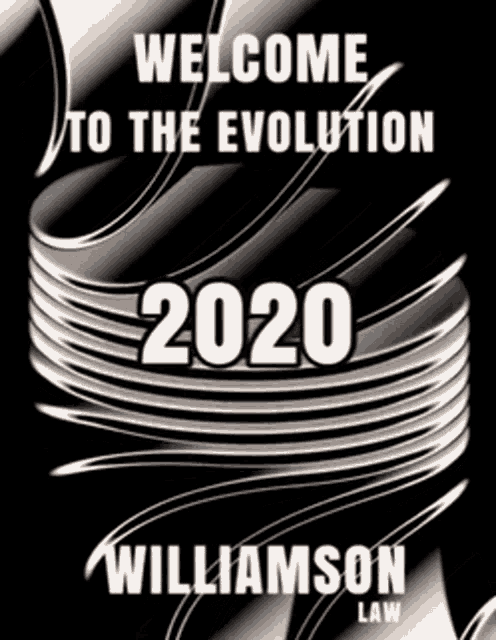 a black and white poster says welcome to the evolution 2020