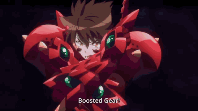 a cartoon character with the words boosted gear on the bottom right