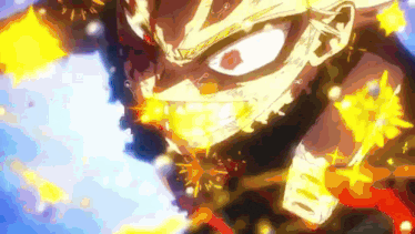 a close up of a person 's face with a lot of fire coming out of it .