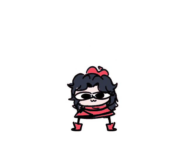 a drawing of a person wearing a red coat and red boots
