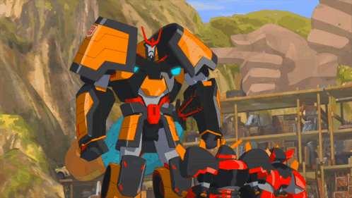 a cartoon drawing of a robot with a red x on its chest